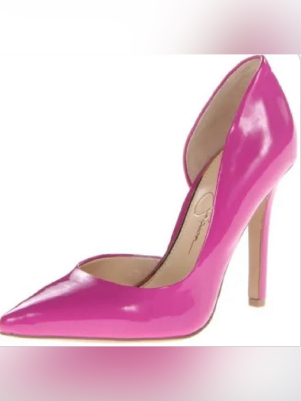 Jessica Simpson Bright Pink Patent Pointed-Toe Pumps